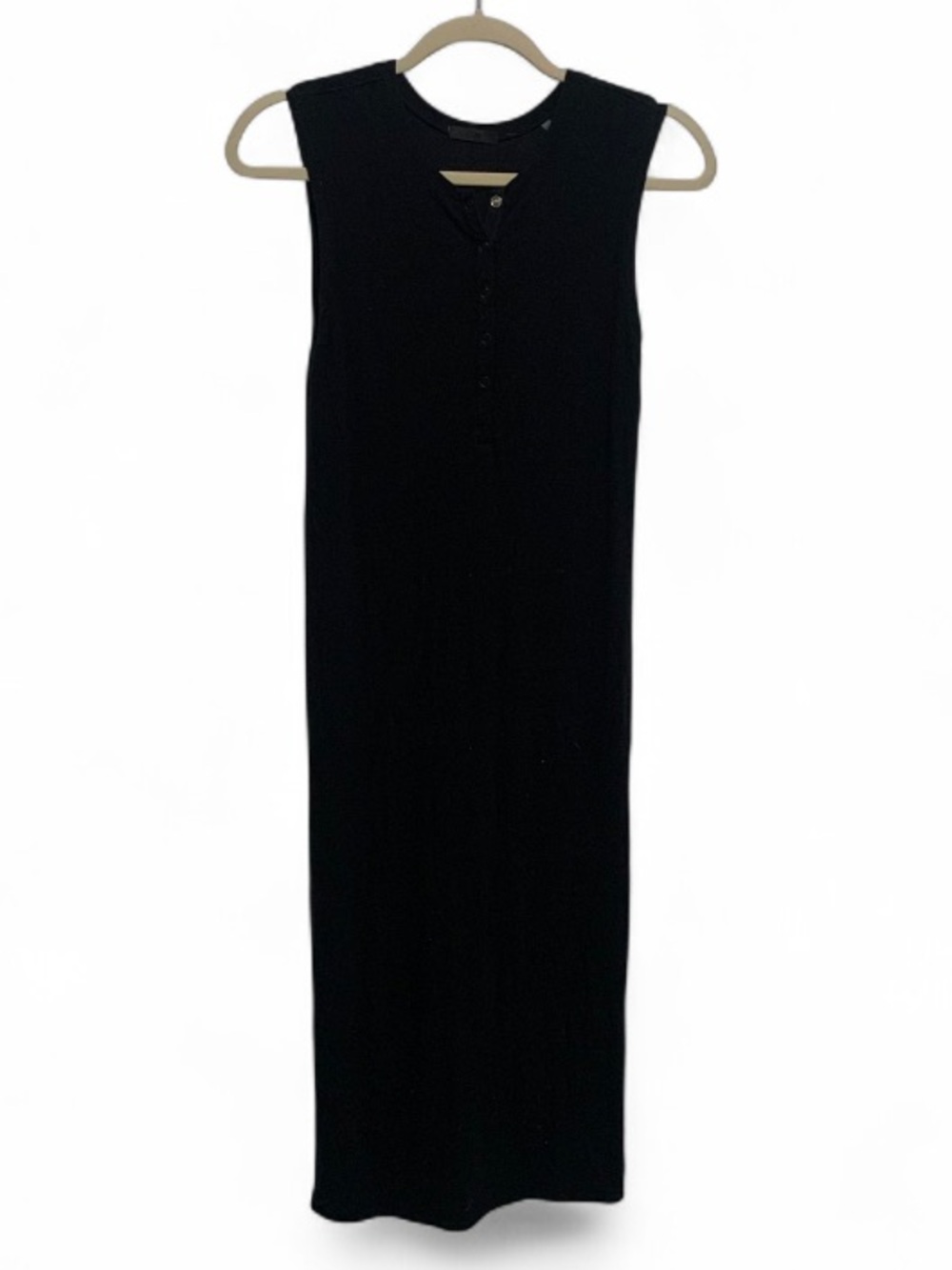 ATM Anthony Thomas Melillo Black Sleeveless Henley Maxi